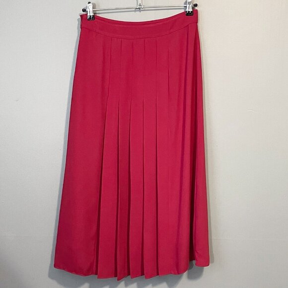 New Reiss Cleona Box Pleat Midi Skirt Cool Red 6, M $275 - Picture 5 of 8